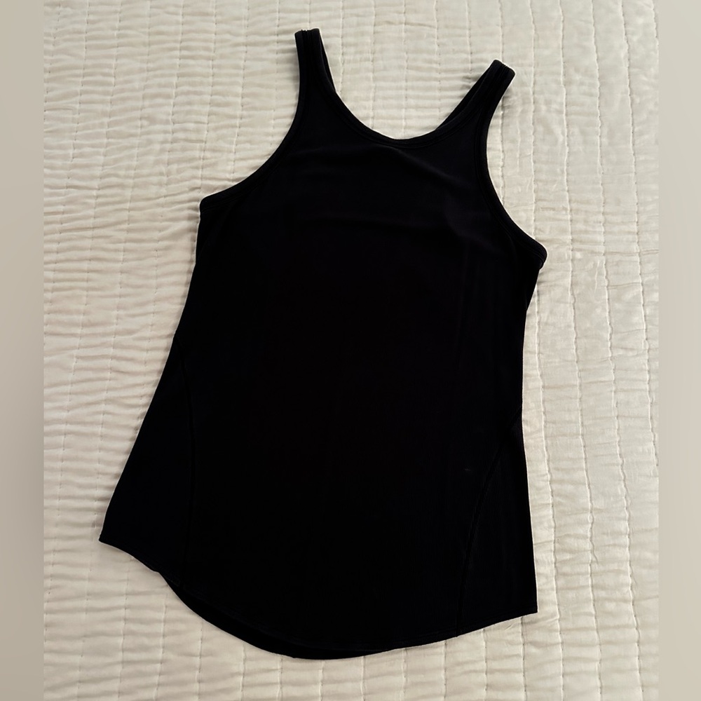 Black ribbed knit tank by lululemon